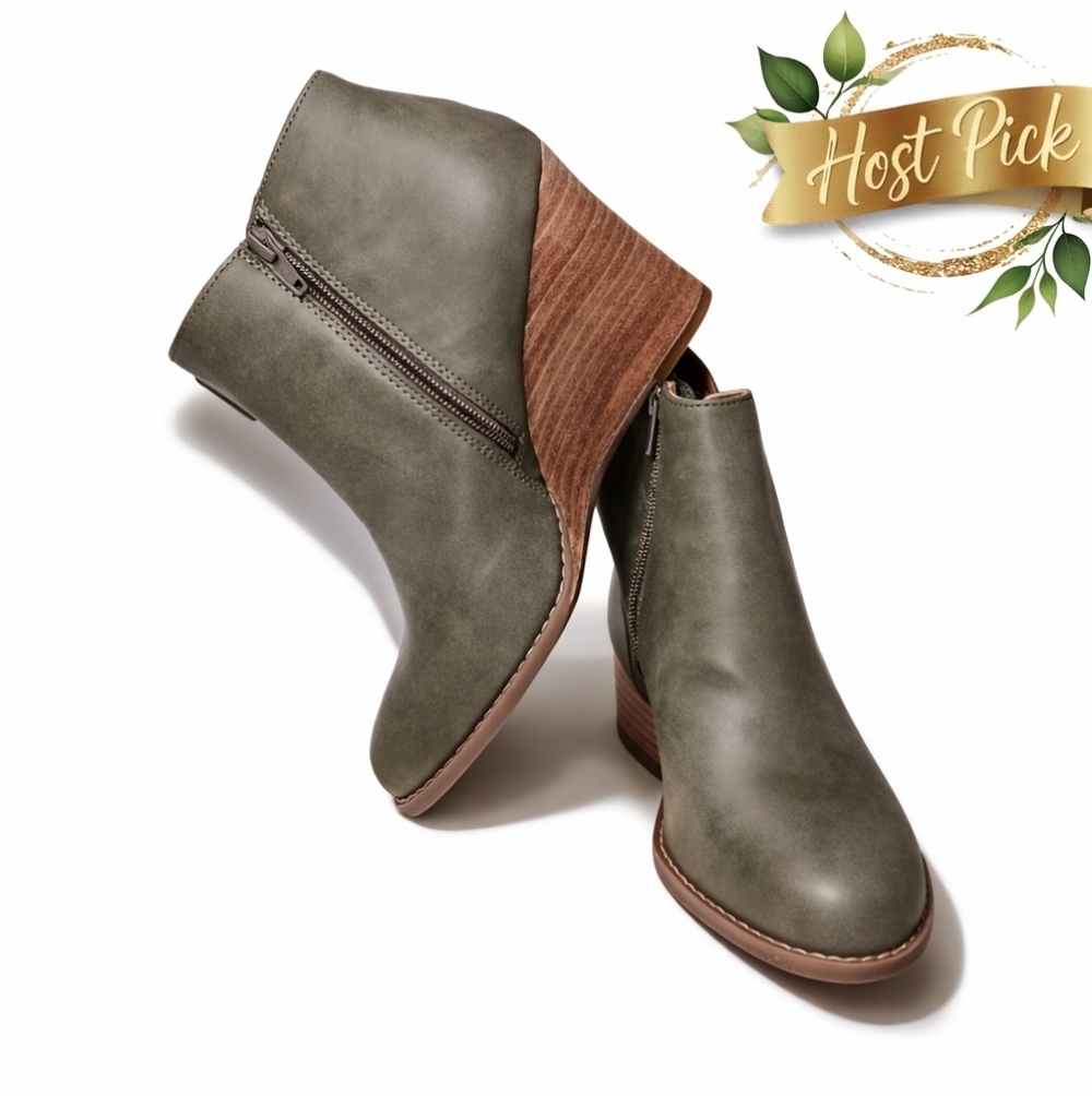 Report “Guine” Wedge Bootie – Olive | 3.5” Heel